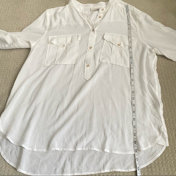 WILFRED FREE White Button Up Shirt Flowy Blouse - Picture 7 of 8
